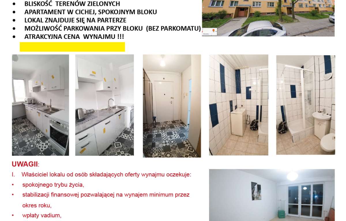 Mieszkanie do wynajęcia, Łódź, Górna, 43.0 m2, 2200.0 PLN