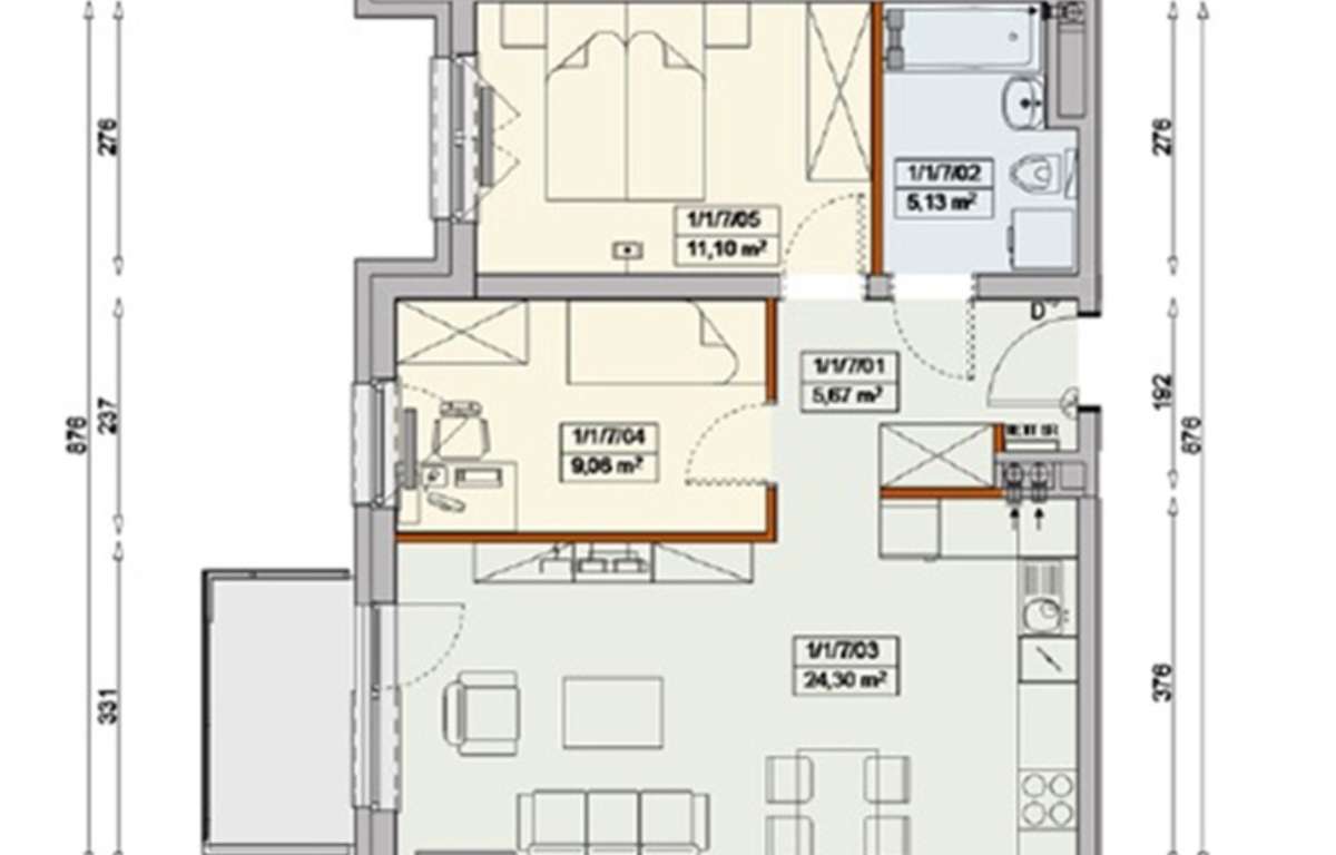Apartment for rent, Wrocław, Krzyki, 55.0 sqm, 3300.0 PLN
