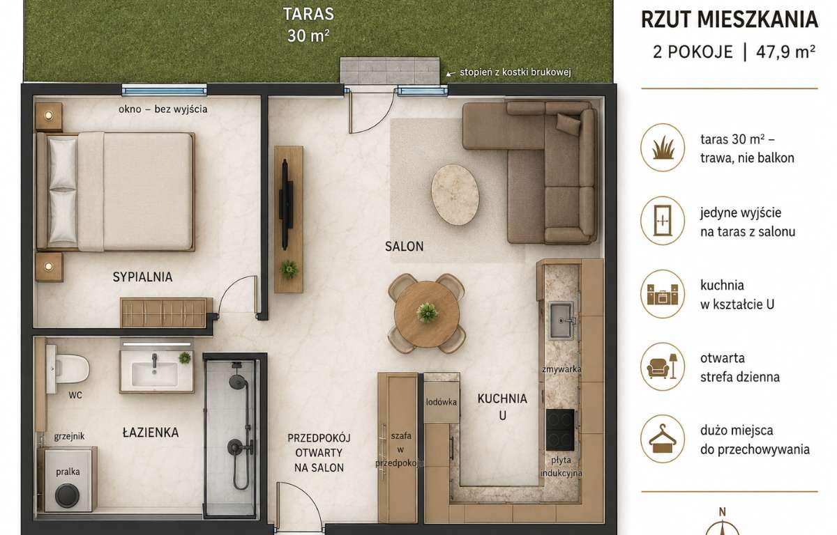 Apartment for rent, Oleśnica, 38.0 sqm, 2500.0 PLN